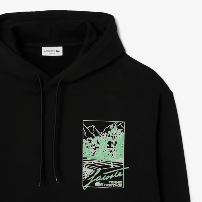 Sudadera con capucha de felpa estampada para hombre