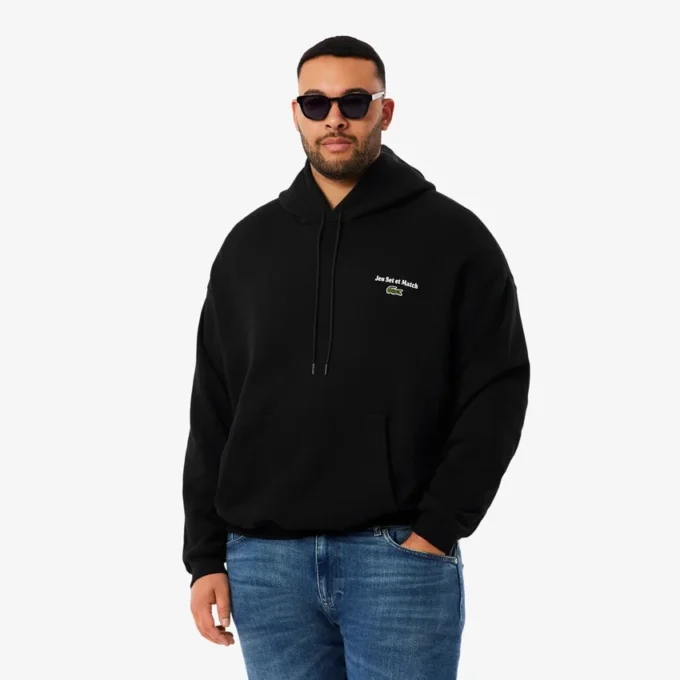 Sudadera con capucha de felpa estampada para hombre
