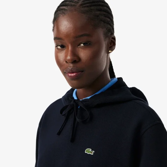 Sudadera con capucha de piqué para mujer