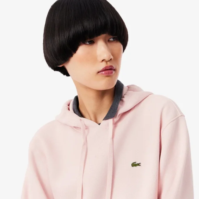 Sudadera con capucha de piqué para mujer