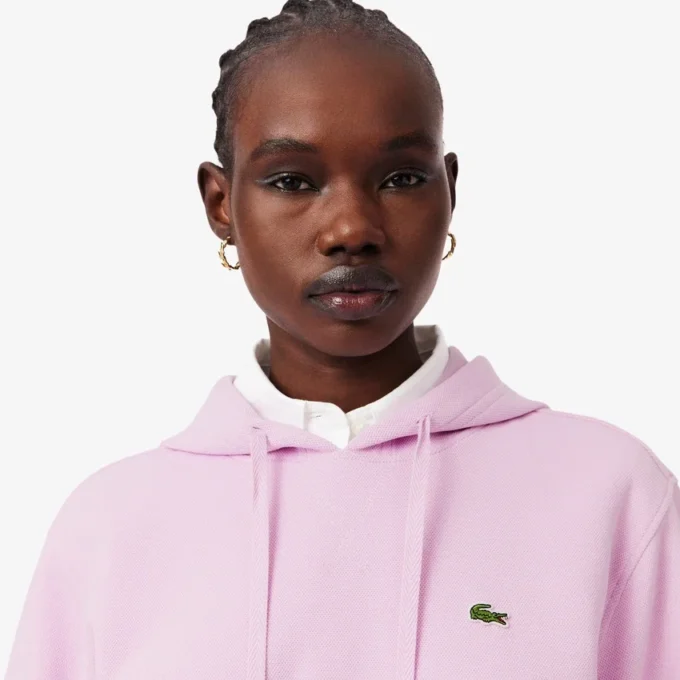 Sudadera con capucha de piqué para mujer