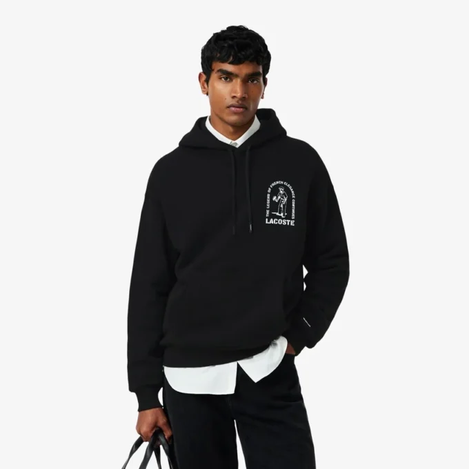 Sudadera con capucha estampada de corte holgado