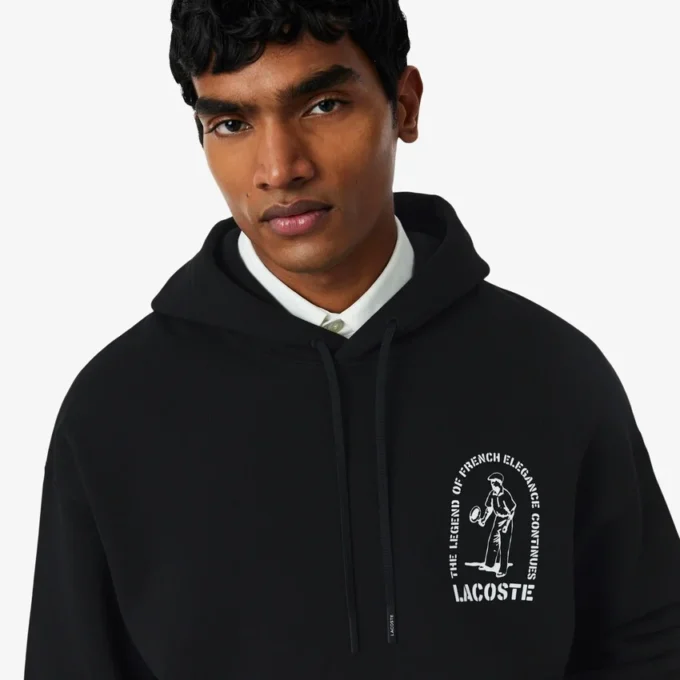 Sudadera con capucha estampada de corte holgado