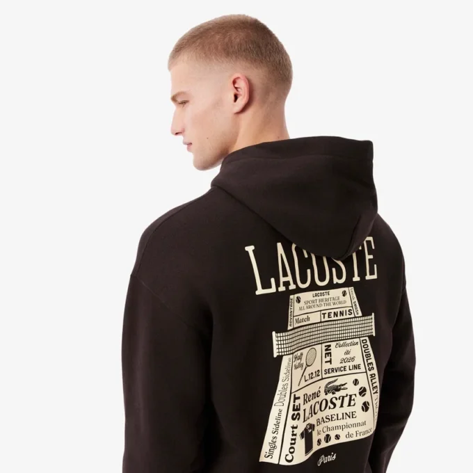Sudadera con capucha estampada de corte holgado
