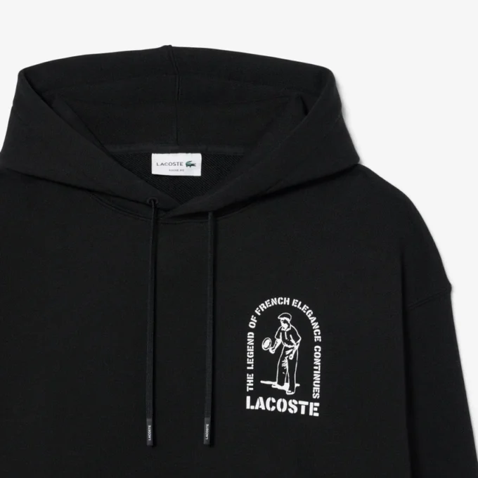 Sudadera con capucha estampada de corte holgado