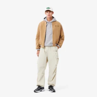 Sudadera con capucha estampada de corte holgado para hombre
