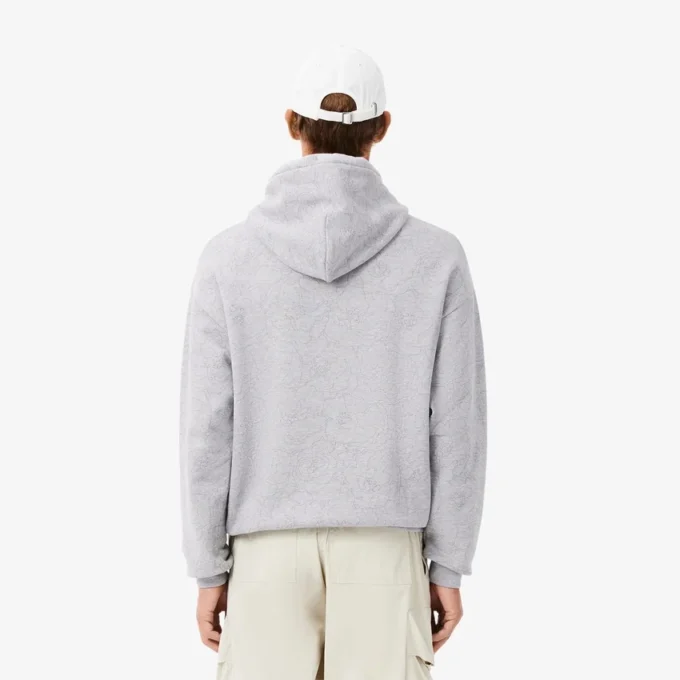 Sudadera con capucha estampada de corte holgado para hombre