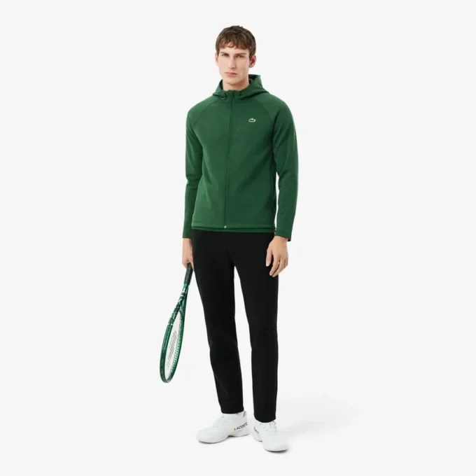 Sudadera con capucha y cremallera de deporte elástica