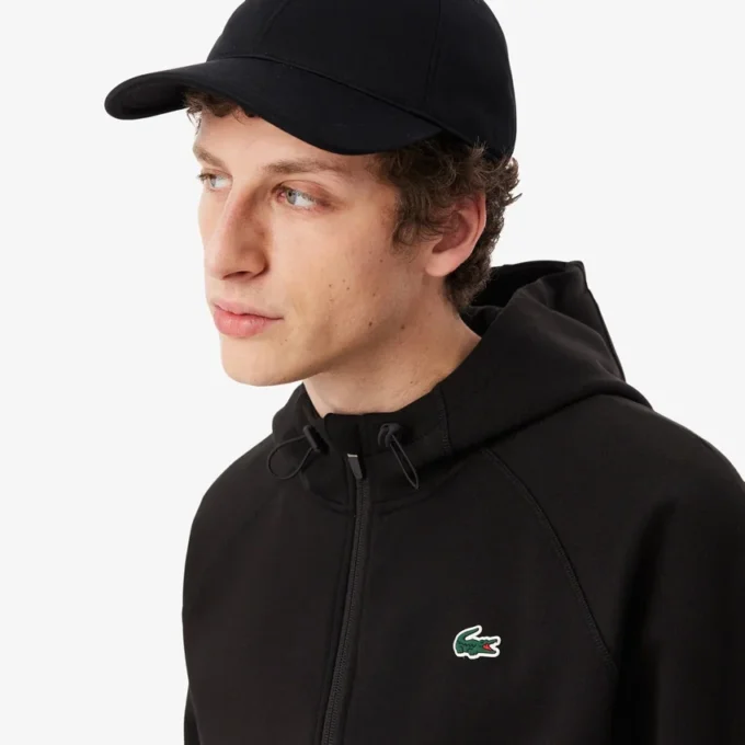 Sudadera con capucha y cremallera de deporte elástica