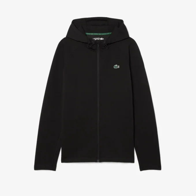 Sudadera con capucha y cremallera de deporte elástica