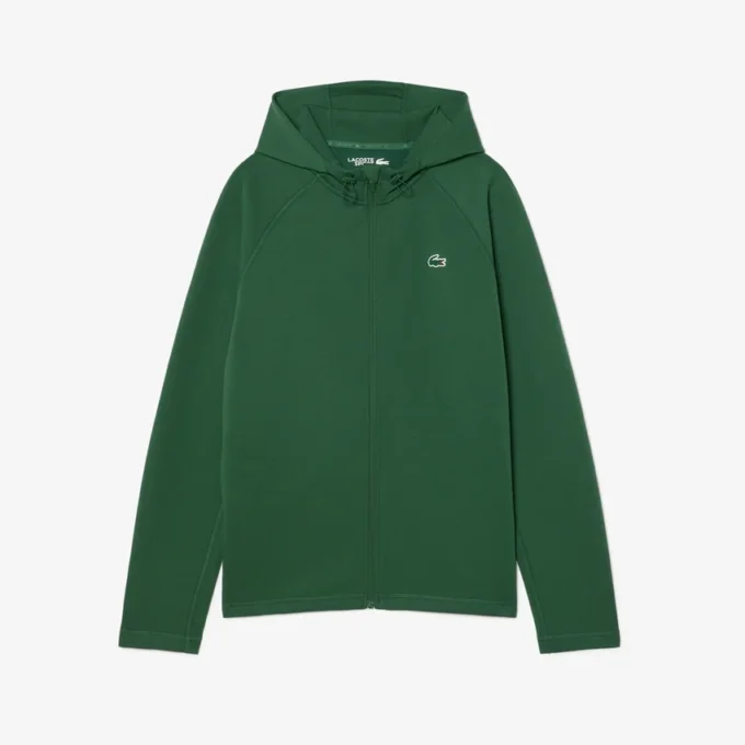 Sudadera con capucha y cremallera de deporte elástica