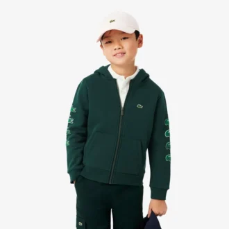 Sudadera con capucha y cremallera de felpa estampada para niño