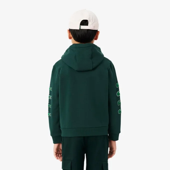 Sudadera con capucha y cremallera de felpa estampada para niño