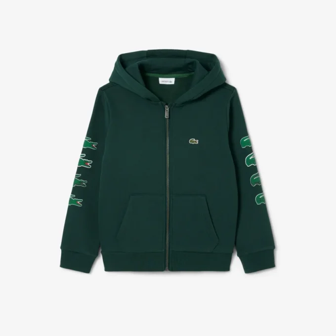 Sudadera con capucha y cremallera de felpa estampada para niño