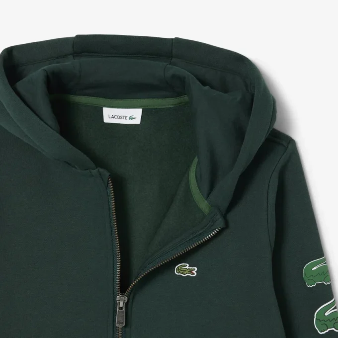 Sudadera con capucha y cremallera de felpa estampada para niño