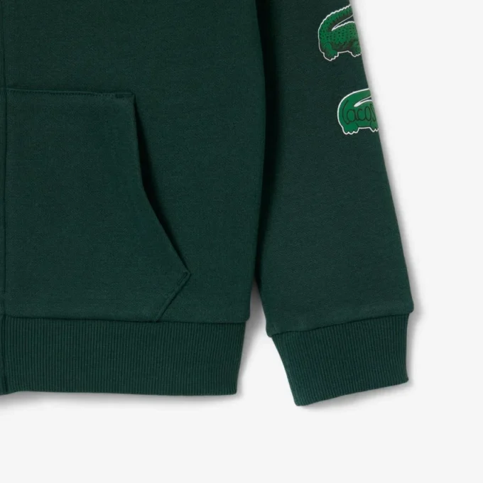 Sudadera con capucha y cremallera de felpa estampada para niño