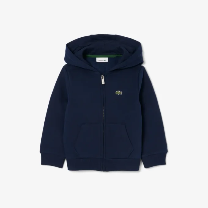 Sudadera con capucha y cremallera de forro polar para niño