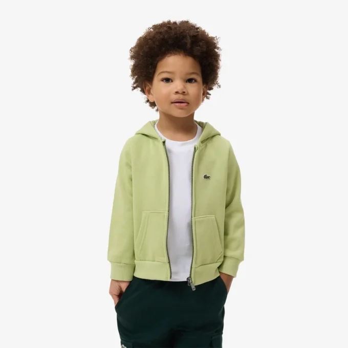 Sudadera con capucha y cremallera de forro polar para niño