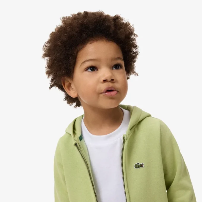 Sudadera con capucha y cremallera de forro polar para niño