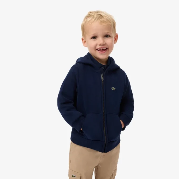 Sudadera con capucha y cremallera de forro polar para niño
