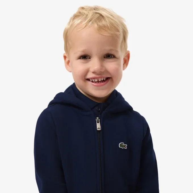 Sudadera con capucha y cremallera de forro polar para niño