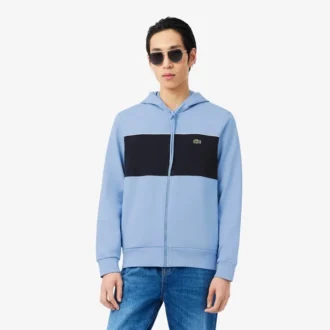 Sudadera con capucha y cremallera en bloques de color