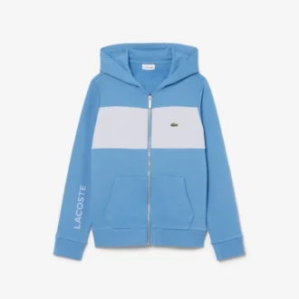 Sudadera con capucha y cremallera en bloques de color