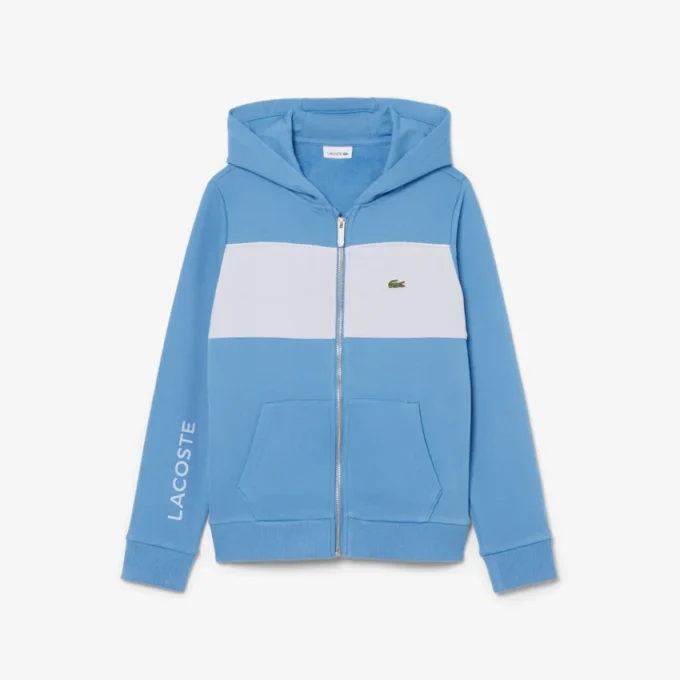 Sudadera con capucha y cremallera en bloques de color