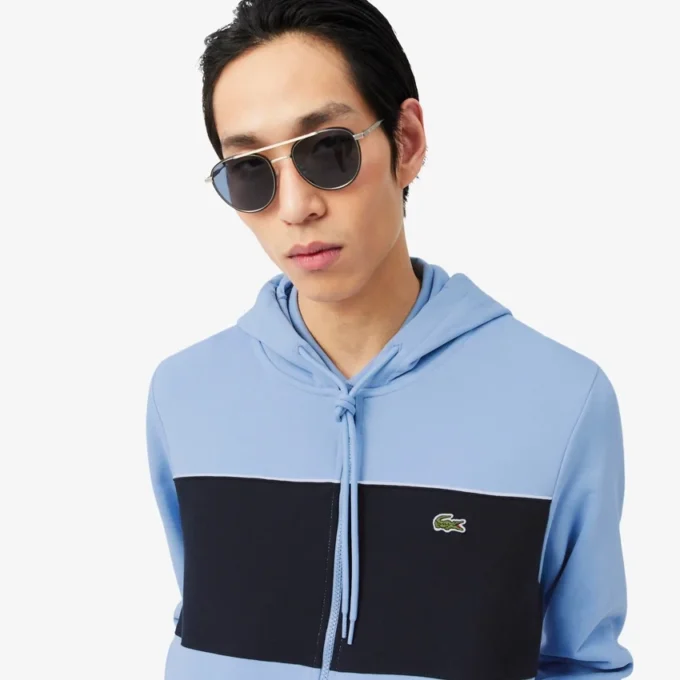 Sudadera con capucha y cremallera en bloques de color
