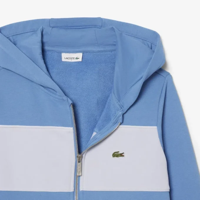 Sudadera con capucha y cremallera en bloques de color