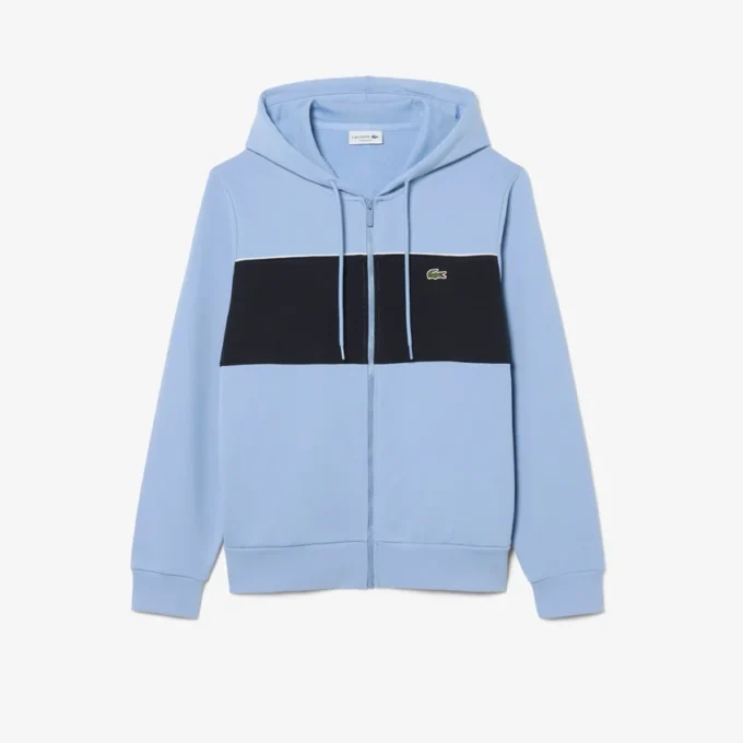 Sudadera con capucha y cremallera en bloques de color