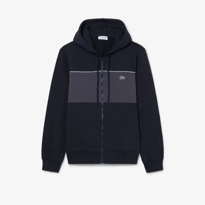 Sudadera con capucha y cremallera en bloques de color