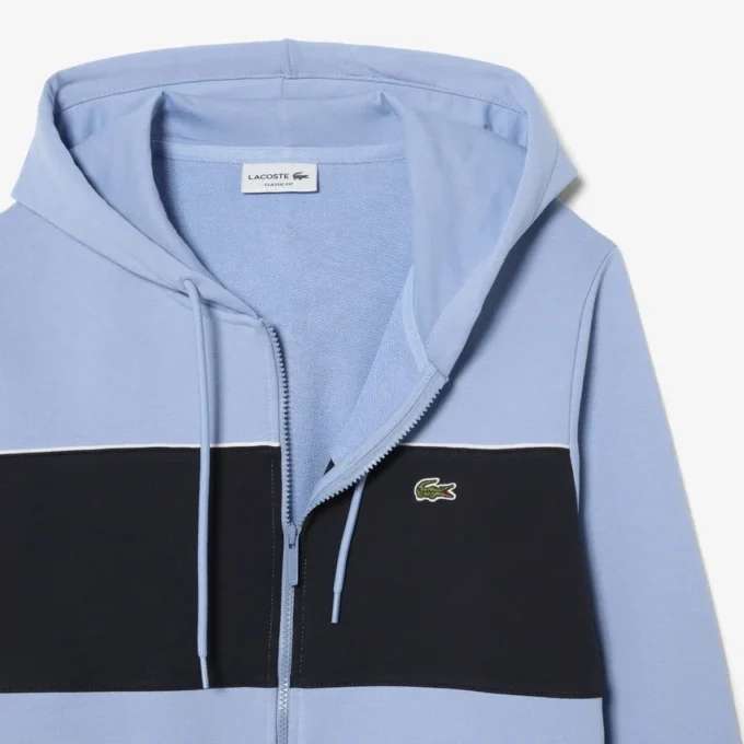 Sudadera con capucha y cremallera en bloques de color