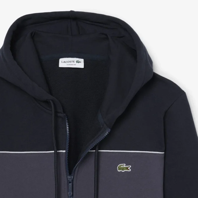 Sudadera con capucha y cremallera en bloques de color