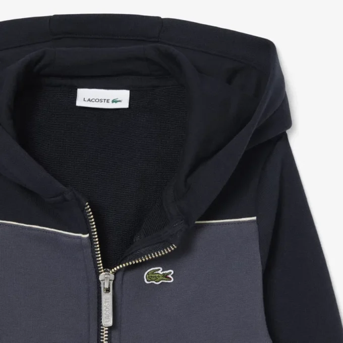 Sudadera con capucha y cremallera en bloques de color