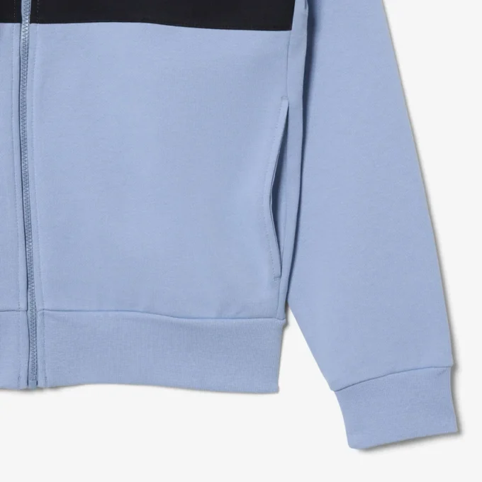 Sudadera con capucha y cremallera en bloques de color