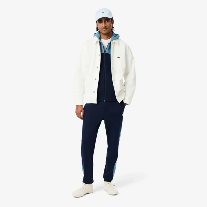 Sudadera con capucha y cremallera para hombre en bloques de color