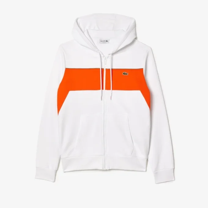 Sudadera con capucha y cremallera para hombre en bloques de color