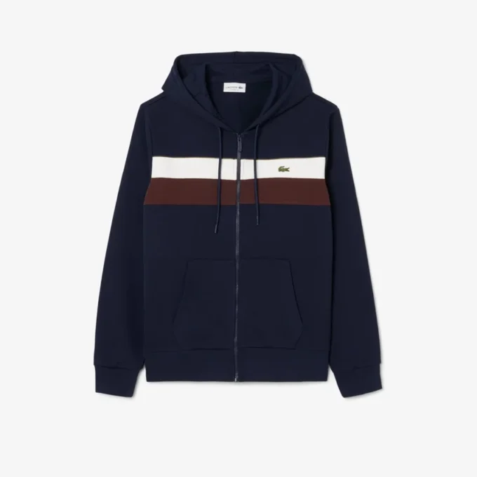 Sudadera con capucha y cremallera para hombre en bloques de color