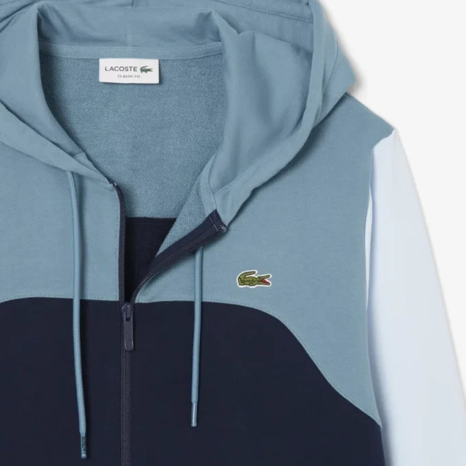 Sudadera con capucha y cremallera para hombre en bloques de color