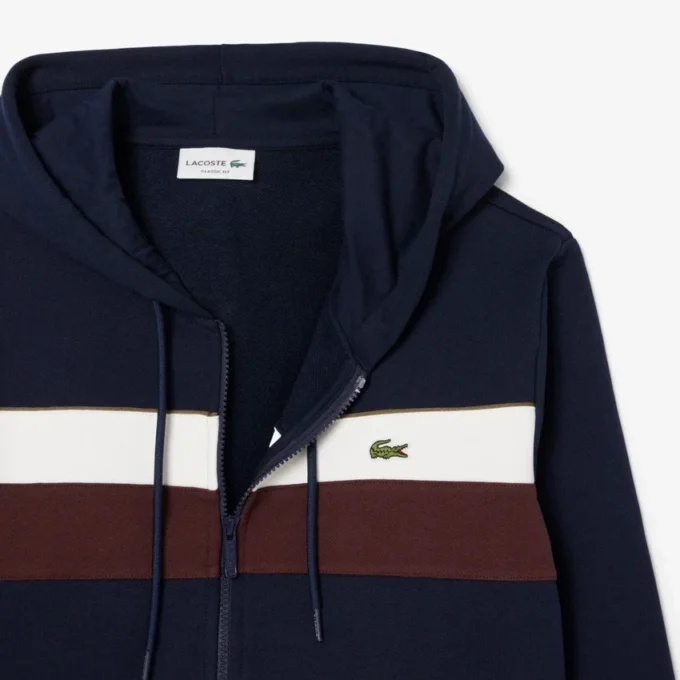 Sudadera con capucha y cremallera para hombre en bloques de color