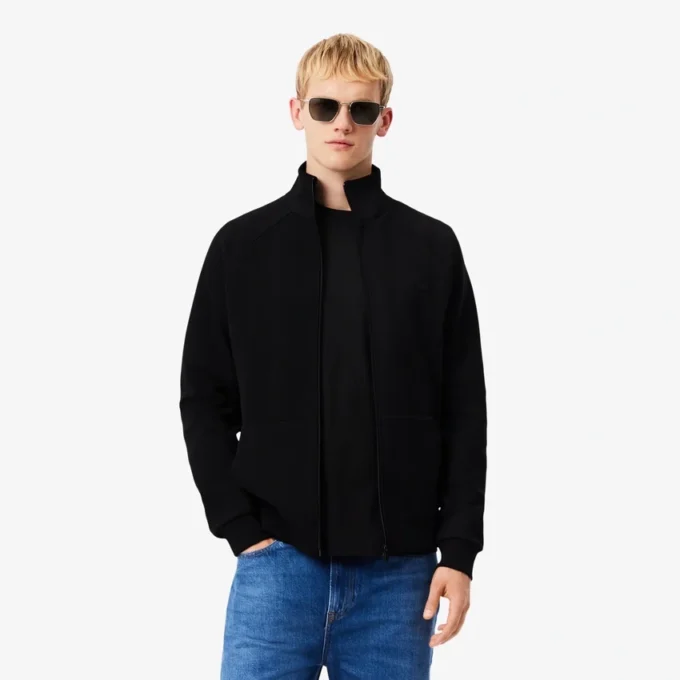 Sudadera con cremallera de jersey de doble cara para hombre