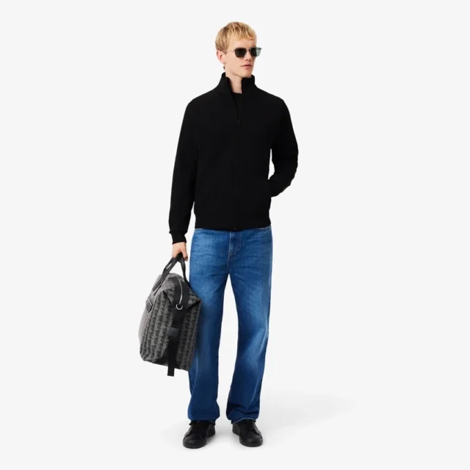 Sudadera con cremallera de jersey de doble cara para hombre