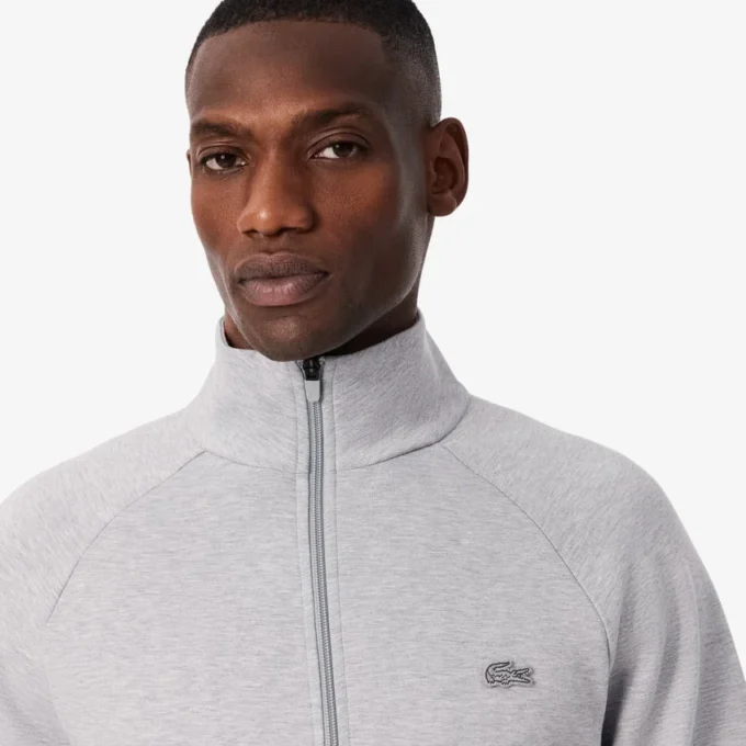 Sudadera con cremallera de jersey de doble cara para hombre