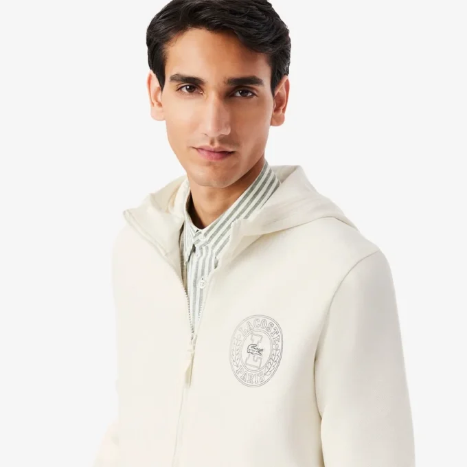 Sudadera con cremallera de piqué de corte clásico para hombre