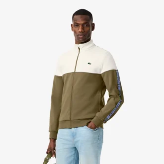Sudadera con cremallera y bloques de color para hombre