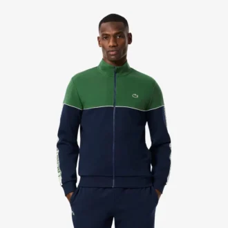 Sudadera con cremallera y bloques de color para hombre