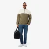 Sudadera con cremallera y bloques de color para hombre