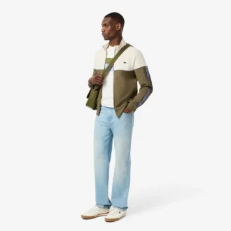 Sudadera con cremallera y bloques de color para hombre