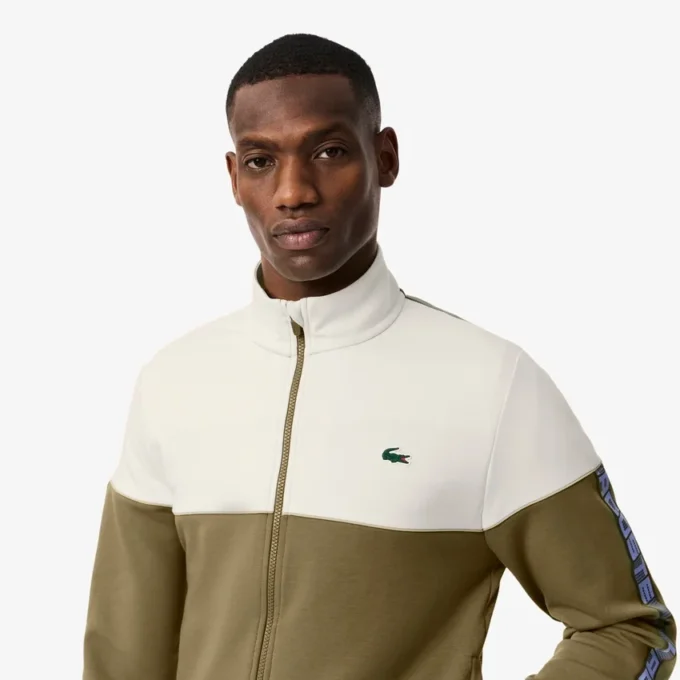 Sudadera con cremallera y bloques de color para hombre